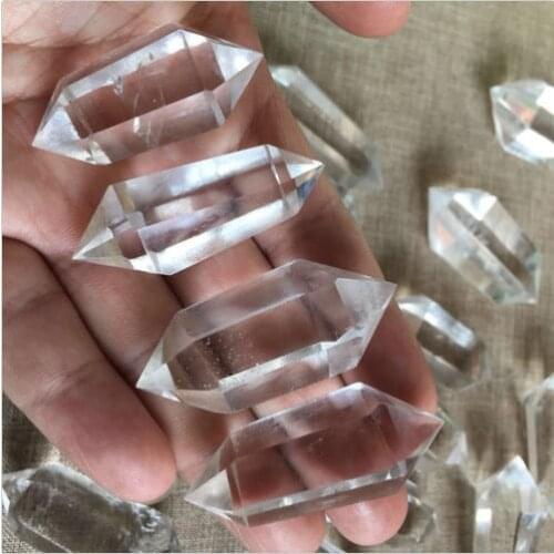 2019 hot 4pcs 45-55MM 100% Natural Rock Clear Quartz Crystal Point Double Terminated Wand Healing Free shipping
