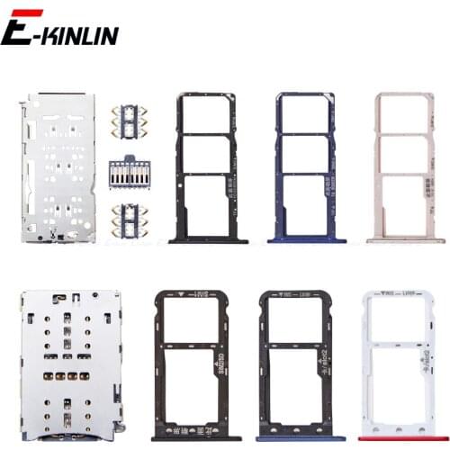 Micro SD Sim Card Tray Socket Slot Container For Honor Y6 Pro Y5 Prime 2018 2017 DRA-LX2 L01 DUA-LX2 L21 Adapter Reader