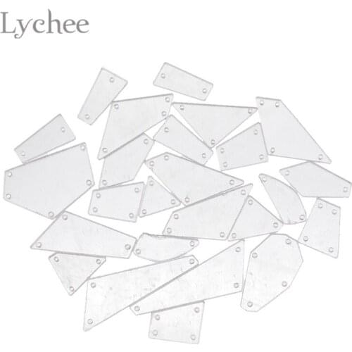 Lychee Life 25pcs Acrylic Flat Back Mirror Rhinestones Sew-on Mixed Rhinestones DIY Dress Decoration Sewing Material