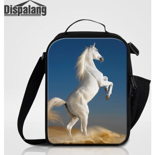 Fashion Lunchbox For School Crazy Horse Lunch Bag For Student Portable Cooler Insulated Kids Picnic Bag Cross-body Lancheira Bag