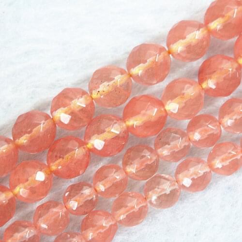 Fashion cherry quartz stone 4mm 6mm 8mm 10mm 12mm 14mm hot faceted round loose Beads diy jewelry 15" B496