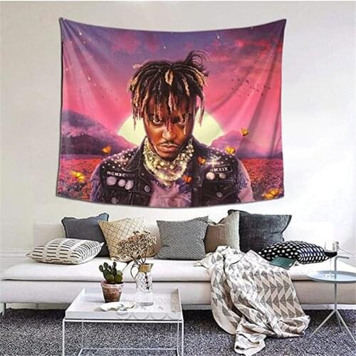 Juice-Wrld Tapestry Wall Hanging Rap Wall Tapestry Decorative Blankets for Bedroom Living Room Dorm Home Decoration