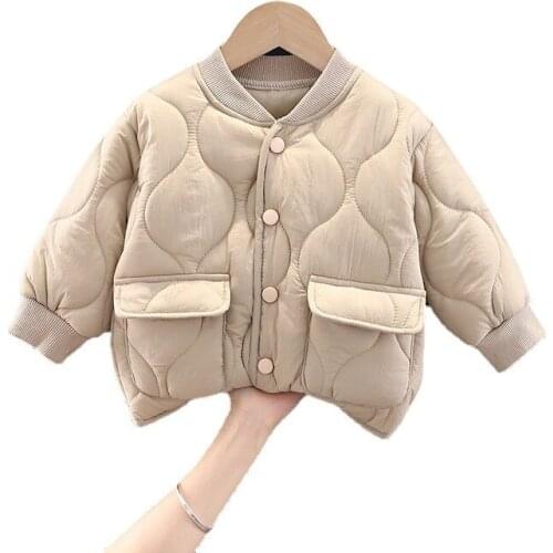 New Winter Baby Girls Clothes Children Fashion Solid Thick Jacket Toddler Casual Costume Infant Cotton Boys Coat Kids Sportswear