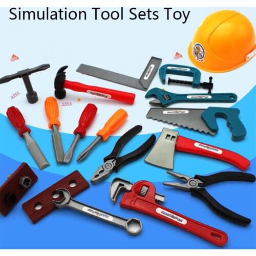 2020 New Arrival Plastic Simulation Repair Toolbox Sets Role-Playing Preshcool Puzzle Toys With Helmet for Childrens Gift