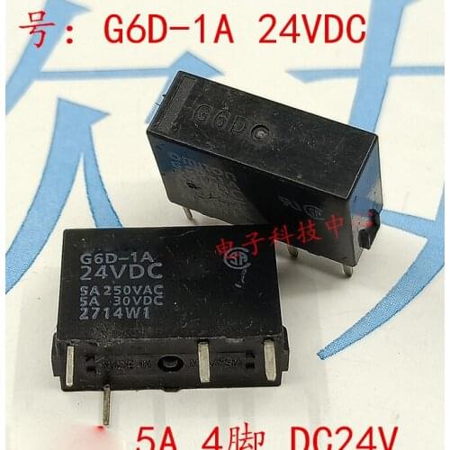New 5pcs/lot G6D-1A 24VDC G6D-1A-24VDC 24V 5A 4PIN