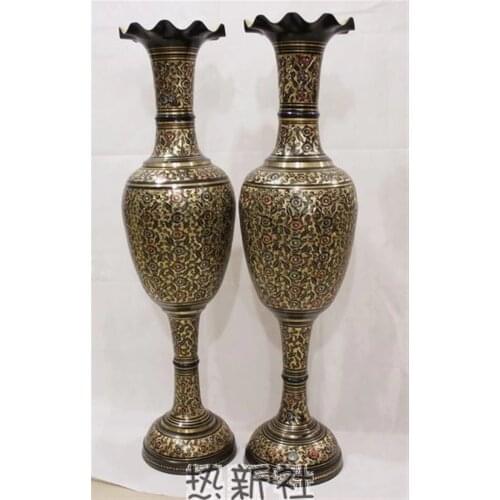 Pakistan Pakistan arts and crafts import bronze vase bronze 1m gold copper vase