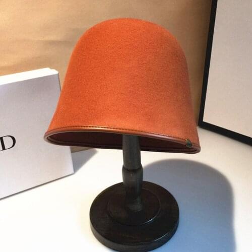 Soft wool basin caps For women Rivets hip hop Fisherman hats winter Bucket hat Panama gorros KDOU023