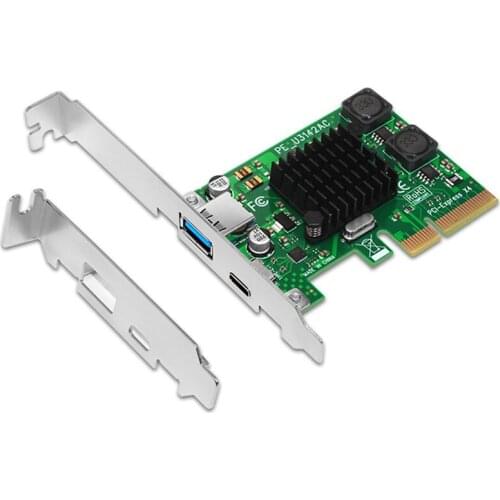 Pci-E to USB3.1 Expansion Card Type-A+Type-C Adapter Card Dual Port ASM3142