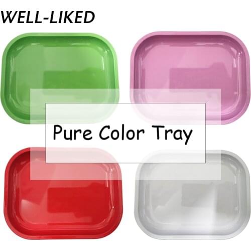 TOP Quality Pure Pink Green Rolling Tray Tobacco Smoking Metal Tray 180*140 CM Smoke Cigarette DIY Paper Tray 420 Daily Gifts