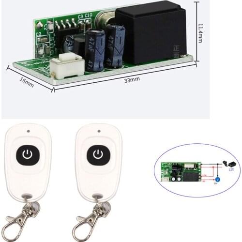 12V 1CH RF Relay Switch Universal Wireless Remote Control Switch Micro Module learning code Transmitter Remote 315MHz 433MHz