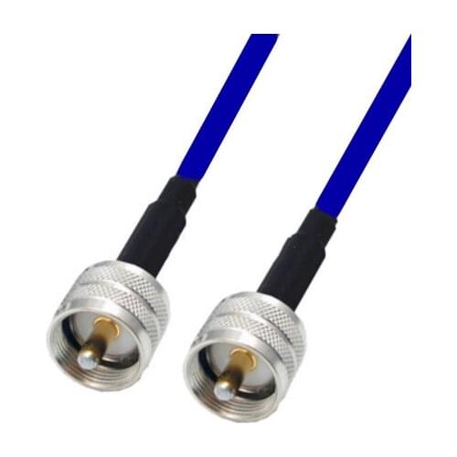Blue Soft RG142 UHF Male To UHF SO239 Male Connector RF Coaxial Jumper Pigtail Cable