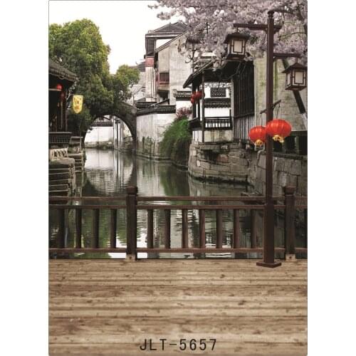China Water Town Fabric Cloth Background for Photo Computer Printed Wedding Children Baby Photography Backdrops for Photo studio