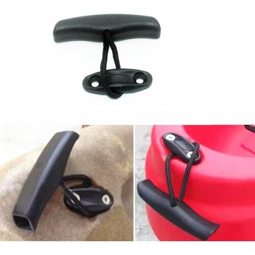 Universal Marine Kayak Pull Handle Dinghy Carry Pull Handle & Cord Side Mount Durable Black Nylon Rear Mount Replacement