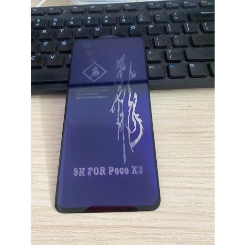 New Full Glue Tempered glass film For Poco X3 Screen Protector Poco X3 NFC+Free Case Back Film