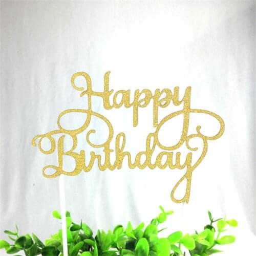 1pc Gittler Happy Birthday Cake Topper Bling Sparkle Decoration Sign Happy Birthday Cake Topper Girl`s Birthday Dessert Decor