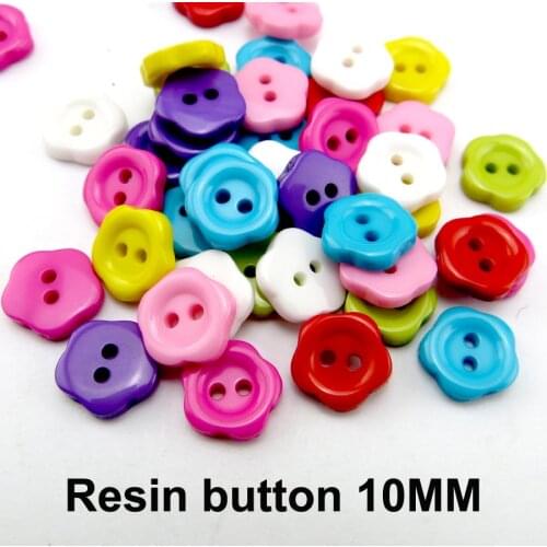 50PCS Mixed Resin Flower shirt Button 10MM Dyed Garment Kids Buttons Decorative Coat Sewing Clothes Accessory R-356