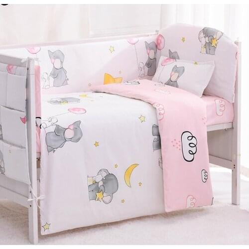 6/9PCS Protector Baby Craddle Removable Baby Bedding Bumpers baby girl room decor Cotton Infant Bed Set ,120*60/120*70cm