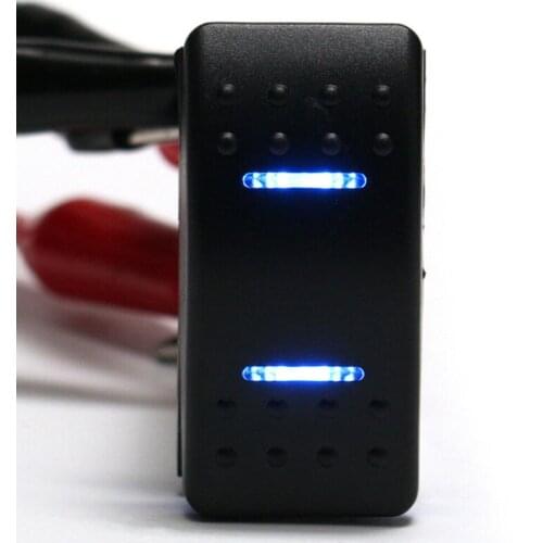 7Pin DPDT ON-OFF-ON 2 LED Rocker Switch Car Truck Boat Switch Panel Lighter Socket Circuit Breaker Universal 12/24V