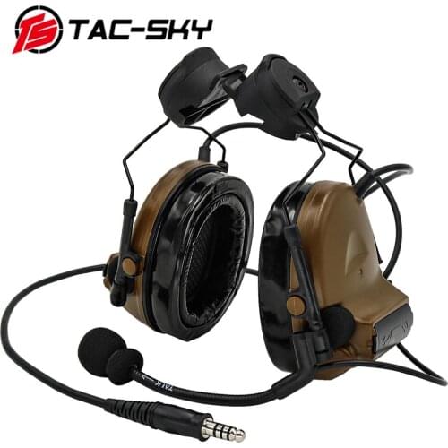 TAC-SKY COMTAC II helmet bracket silicone earmuffs noise reduction pickup military electronic shooting tactical headset C2CB