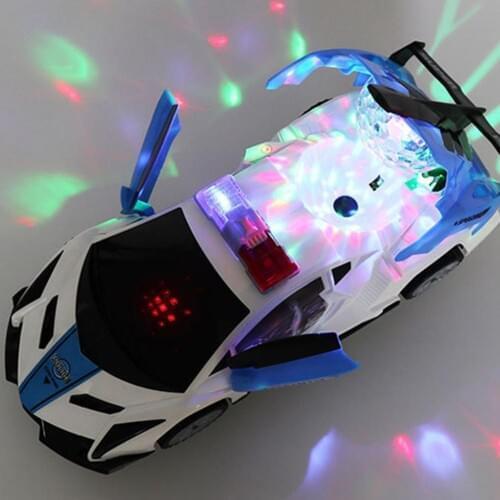 360 Degree Automatic Rotation with Music Light Police Car Model Kids Early Education Toy Boys Gift