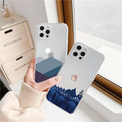 Mountain Sunset Scenery Phone Case For iPhone 6s 7 8 Plus SE 2020 X XR XS MAX 11 12 Pro Max Sunrise Soft Clear Transparent Cover