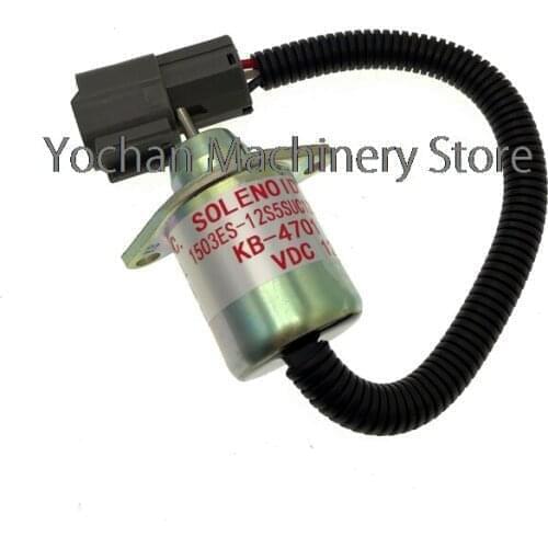 12V Fuel Shutdown Solenoid For Yanmar John Deere Komatsu Excavator Tractor 119233-77932 1503ES-12S5SUC12S 3TNV88