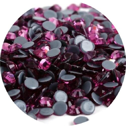 Fuchsia Crystal Clear Super Bright Glass Hot fix Rhinestones Hight Quality Flatback For Fabric стразы Nail Art Decorations