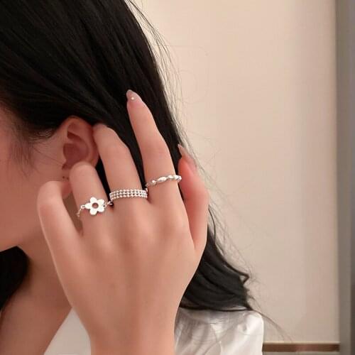 Rings for Women кольца 2021 тренд anillos mujer Bague Femme Vintage Ancient Rings Adjustable Pull Soft Chain Fashion Jewelry