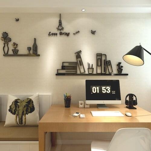 WS107 Creative bookshelf 3D three-dimensional crystal wall sticking living room sofa TV background