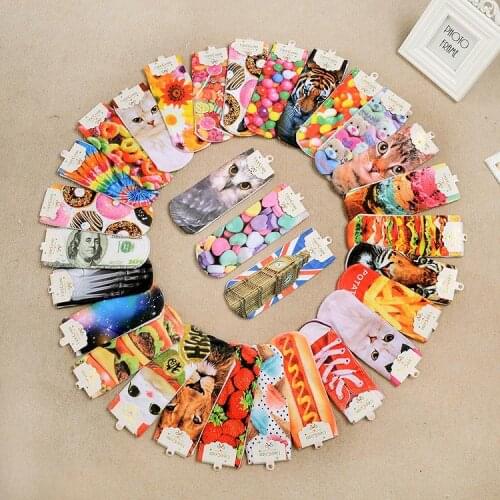 1Pair/lot Unisex Women Men 3D Printed Cute Lovely Cotton Socks Fashion Animal Candy Colorful Ankle Meias Calcetines Mujer