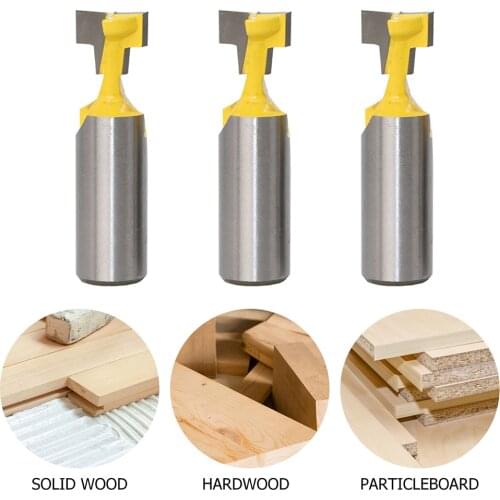 Multi-function Milling Cutter Shank Steel Anti Recoil T Sloting Wood Router Bit for Woodworking Carpentry Hand Tools