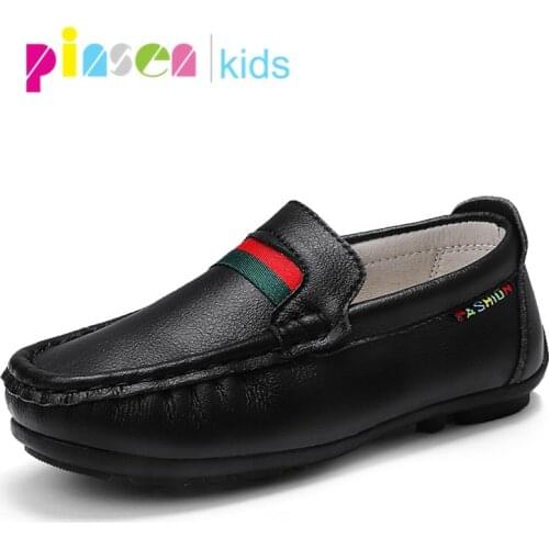 2019 New Autumn Genuine Leather childrens Shoes for Boys Mocassins Fashion Kids Shoes For Girls Boys Casual Flat Slip On Loafer