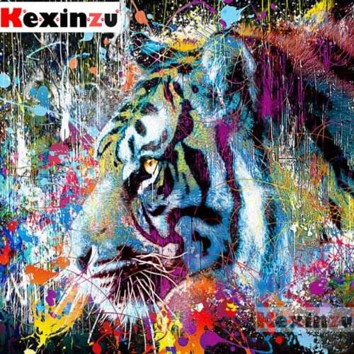 New 5D DIY Full Square Drill Diamond Painting"Painting tiger"3D Embroidery Rhinestone Cross Stitch 5D Home Decor K5444