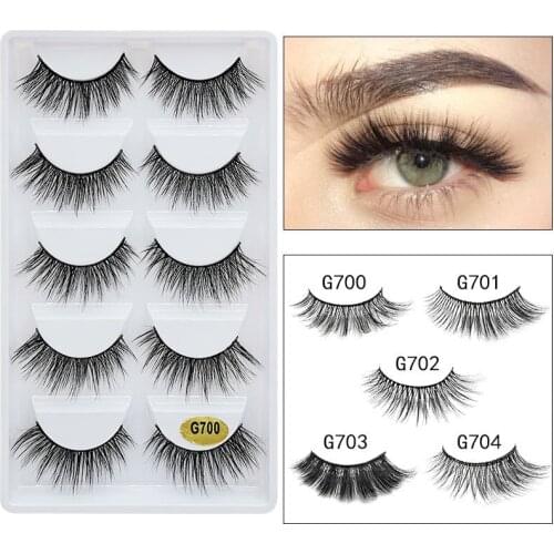 Mink 3D False Eyelashes Handmade Transparent Stem Natural Long Cross Eyelashes Winged Party Dating Makeup Thick Fake Eyelashes