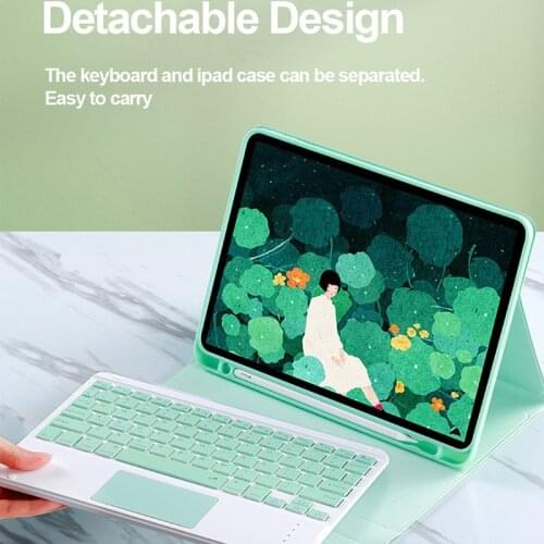 New Wireless Bluetooth Keyboard With Touchpad Case For Apple iPad 7th 8th Generation 11 2020 2018 Tablet Cloth Leather Case