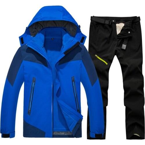 New Ski Suit Men Windproof Waterproof Warm Padded Snowboarding Jackets Set Winter Outdoor Climbing Skiing Jacket And Snow Pants