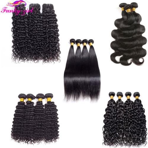Wholesale Brazilian Straight Hair Weave Bundles Human Hair Bundles Body Deep Water Wave Kinky Curly Weft Extensions For Women