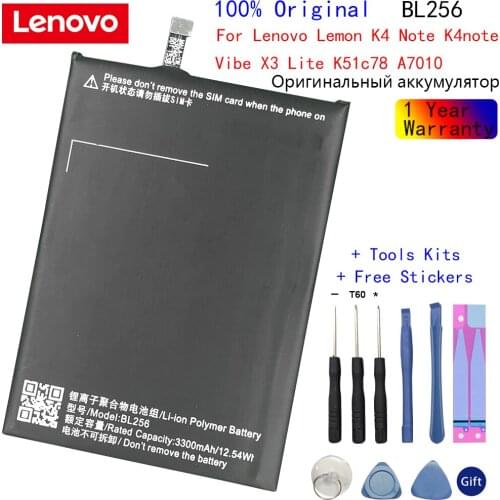 Original 3300mAh BL256 Battery for Lenovo Lemon K4 Note K4note / X3 Lite K51c78 / A7010 Phone Replacement Batteries Bateria