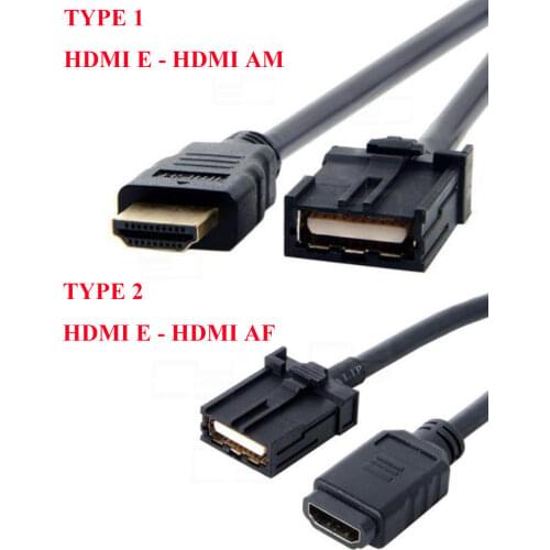 Supply High quality black 0.3M HDMI 1.4 version hdmi E type male to AF HDMI female car HD video dedicated cable