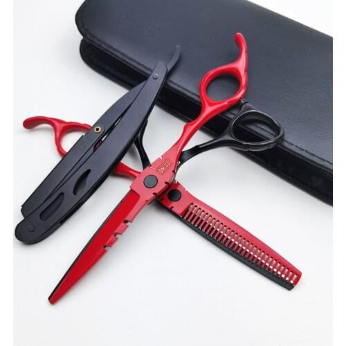 6" 440C Salon Professional Hairdressing Scissors Thinning Shears Cutting Scissors Hair Scissors Kit Right Hand Barber Scissors