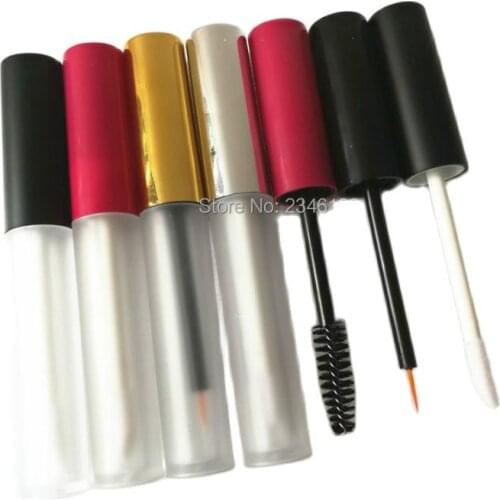 Empty Lip Gloss Tube 4ml Frosted Mascara Tube Circular Eyeliner Container Empty Gold Cover Lipgloss Packaging Mascara Tube 50pcs