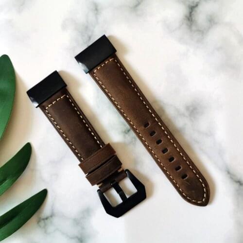 22mm 26mm Genuine Leather Quick Release Easy Fit Watch Band for Garmin Fenix 6X 5X Fenix5 6 fenix 3 Woven Strap Sports
