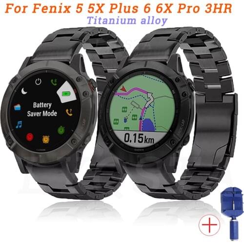 26 22mm For Garmin Fenix 5 5X Plus 6 6X Pro 3HR 935 Wristband Titanium Alloy Watch Strap Bracelet Smart Watches Accessory Correa