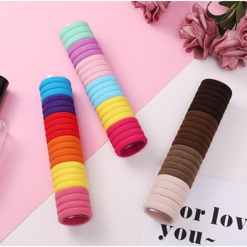 22 pcs/ kids color hair rope towel ring girl the hair rope holster baby hair ring hair accessories child Elastic Rubber Band