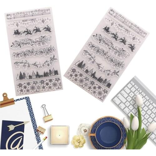 Christmas Tree Snowflake DIY Silicone Clear Stamp Scrapbook Embossing Album Decor Stationery Set