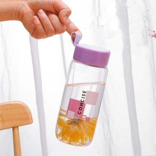 Net Red Square Bottle Plastic Transparent Sports Water Bottle Portable Cute Pupils Childrens Drop-proof Bottle