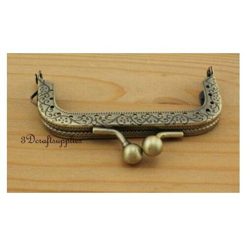 Bag purse frame clasp metal frame sewing 3 inch (7.5 cm) antique bronze K20