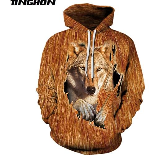 TINGHON Men's Hoodies With Fur