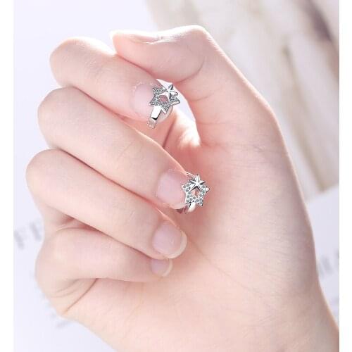 Todorova Star CZ Zircon Huggies Small Hoop Earrings Anti-Allergic Jewelry Ear Bone Ear Buckle for Women Children Girls Baby Kids