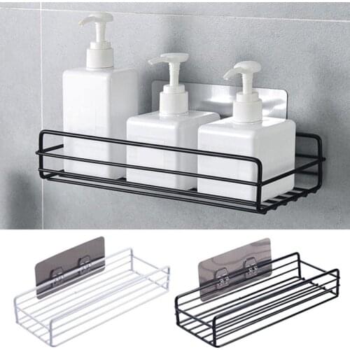 Bathroom shelf Corner Storage Rack Organizer Shower Wall Shelf Adhesive No Drilling Iron Kitchen Bathroom Shelve Kitchen